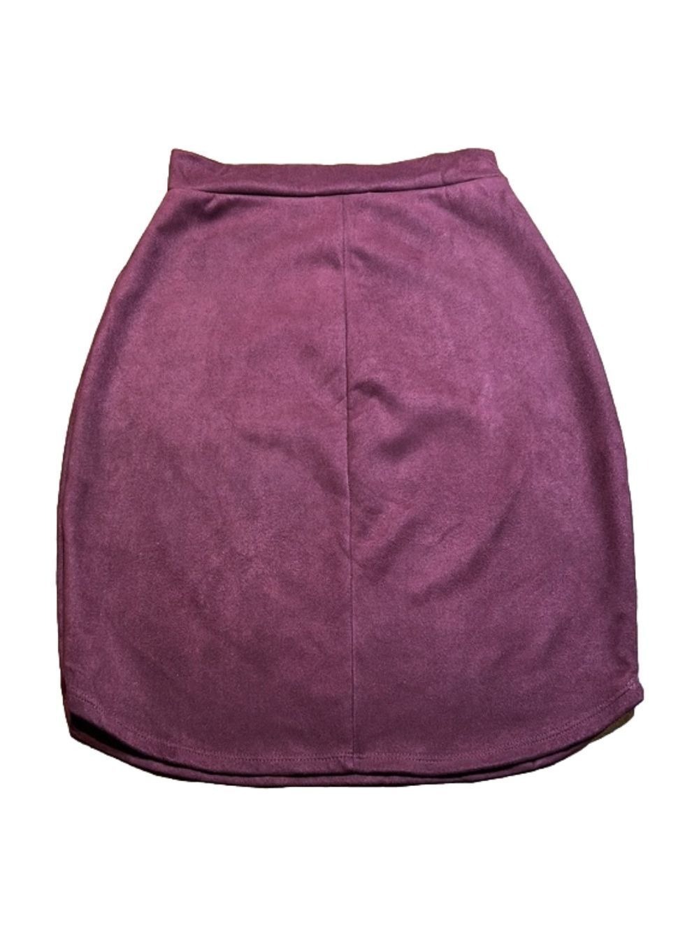 CHARLOTTE RUSSE Wine Colored Faux Suede Skirt Size M